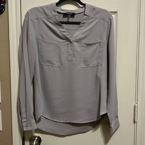 Nine West Size S Grey Long Sleeve Blouse